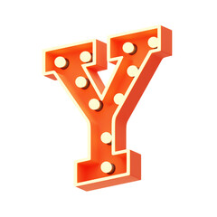 Poster - Y  Letter 3D Shape Marquee Lights Text