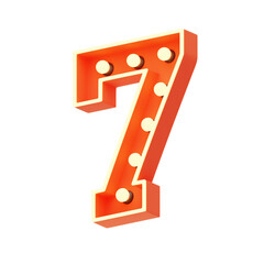 Poster - 3D Number 7 Shape Marquee Lights Text
