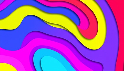 Poster - Colorful abstract waves create a vibrant, dynamic pattern with smooth curves and bright hues, evoking a sense of energy and creativity