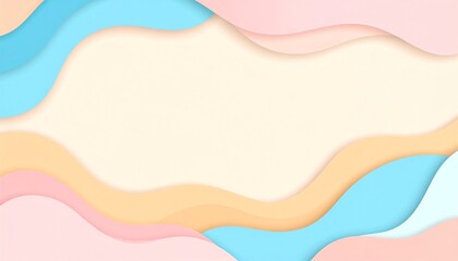 Poster - Abstract design featuring soft, wavy shapes in pastel colors, creating a soothing and modern aesthetic