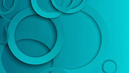 Poster - Abstract turquoise background featuring layered circular shapes, creating a modern and dynamic visual effect