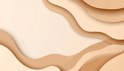 Poster - A smooth, layered abstract design featuring soft beige and cream tones, creating a sense of flow and tranquility