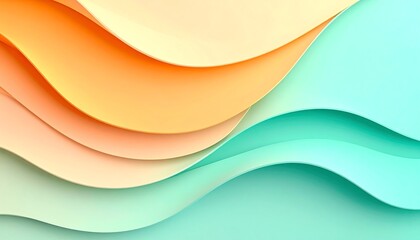 Poster - Soft, wavy layers of pastel colors create a harmonious and soothing abstract design, evoking a sense of calm and creativity