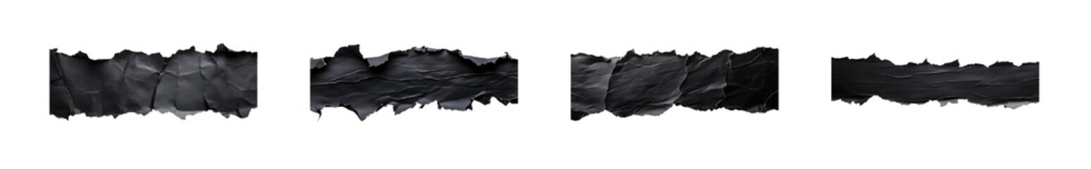 Poster - Set of Abstract grayscale design with textured patterns. isolated on transparent background