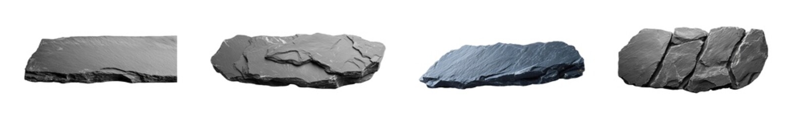 Poster - Set of Close-up view of multiple rock formations. isolated on transparent background