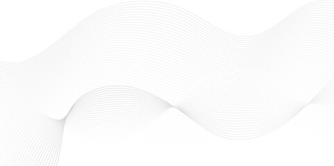 Poster - abstract white blend digital wave lines and technology transparent background. minimal carve wavy wh