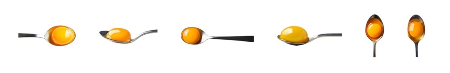 Poster - Multiple egg yolk on a transparent background.