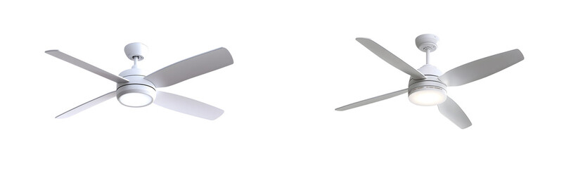Fototapete - Modern ceiling fan design with light fixture. isolated on transparent background