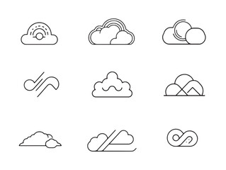Poster - Abstract Cloud Line Art Element for Modern Design Work