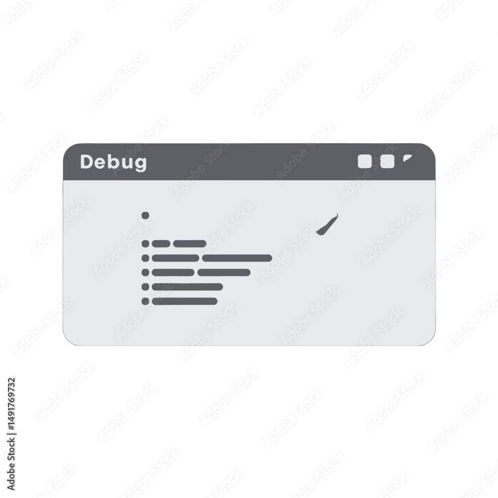 Pixelated Debug Window With List Items Stock Vector | Adobe Stock