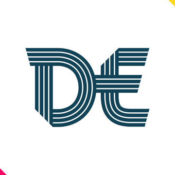 Parallel Line Monogram Initial Logo Logo Letter D and E