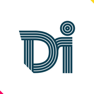 Parallel Line Monogram Initial Logo Logo Letter D and I