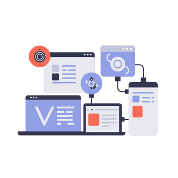Digital Network Illustration With Multiple Devices