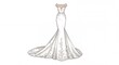© SULIS - Elegant wedding dress sketch design illustration