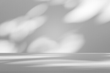 Poster - Wall interior background, studio and backdrops show products.with shadow from window color white and grey. background for text insertion and presentation product	
