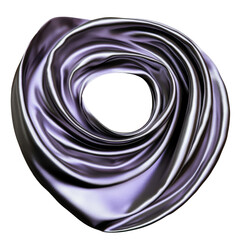 Poster - Abstract metallic spiral art with smooth reflective surfaces in shades of silver black and purple, artistic design for modern decoration and creative projects