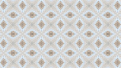 Poster - Abstract geometric seamless pattern featuring repeating diamond and star shapes with neutral earthy color tones suitable for textile designs
