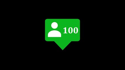 Poster - Social media follower count graphic representing 100 followers concept isolated against a black background for digital marketing and social media promotion