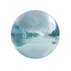 Poster - Mystical lagoon encapsulated in a crystal sphere, ethereal dreamscape