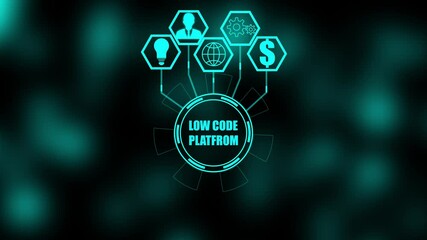 Low Code software development platform technology concept. 4k video