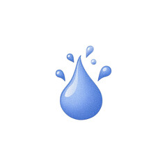Poster - A Single Water Drop Splashing with Smaller Droplets Illustration
