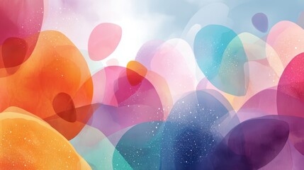 Poster - colorful abstract shapes in a soft, vibrant design.