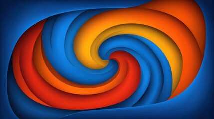 Poster - Colorful swirling abstract design in layered patterns.