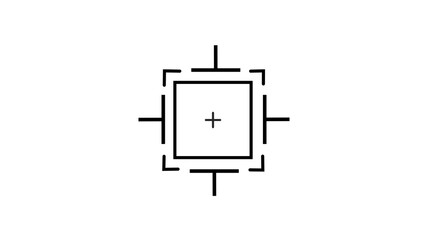 Poster - Simple illustration of a square target and a crosshair on a white background, representing accuracy and precision in design or targeting.