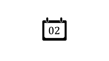 Poster - Simple black calendar icon featuring the number two representing the second day suitable for various design applications and project deadlines