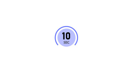 Poster - Countdown timer graphic showing ten seconds in a circular design, perfect for websites or presentations, minimalist concept on a white background.