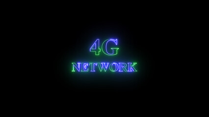 Poster - Illuminated 4g network text in green and blue on black background ideal for digital communication and technological connectivity