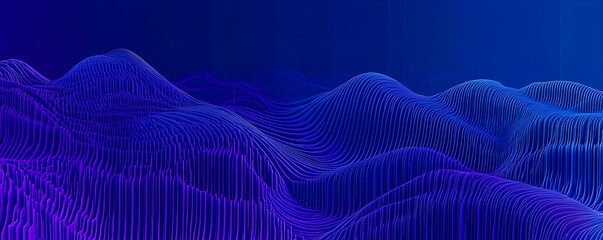 Poster - Abstract digital landscape illustration with dynamic lines futuristic background represents data processing and technological concepts