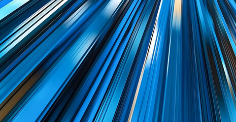Aufkleber - Abstract blue and silver lines illustration with glossy light effects background