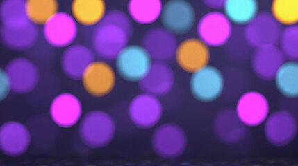 Poster - Beautiful Colorful Bokeh Background with Purple, Blue, and Yellow Circular Lights in Soft Focus