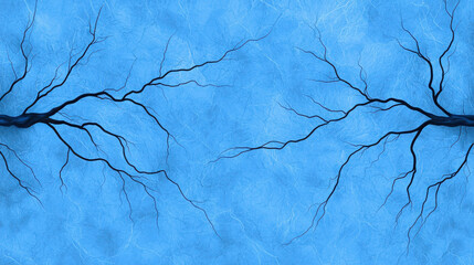 Poster - Abstract Blue Background with Intricate Black Branches and Fine Textures for Creative Use