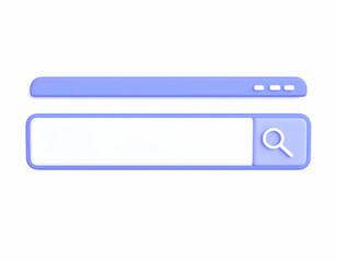 Poster - A minimalist 3D render of a light purple search bar