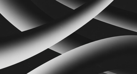 Fototapete - Abstract Black and White Curve Design