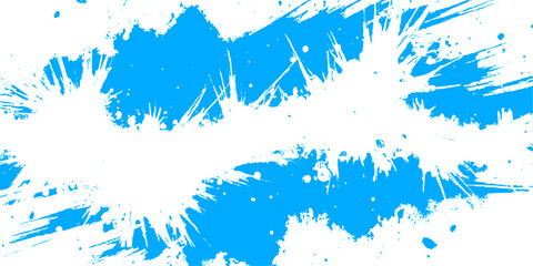 Poster - vector blue and white grunge texture splashes background brush stroke spray