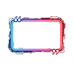 Poster - Neon quote frame with glowing blue and red border, futuristic style, digital art, isolated on transparent background, perfect for modern design and creative projects
