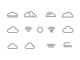 Poster - Abstract Cloud Line Art Illustration for Creative Projects