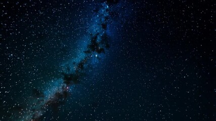 Wall Mural - Slow pan across dark night sky filled with vibrant stars and cosmic dust of the Milky Way Galaxy