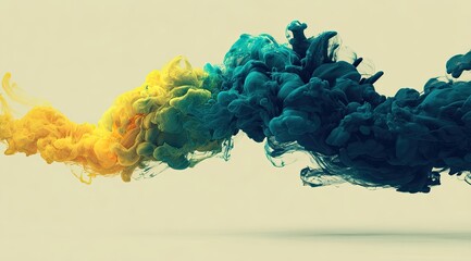 Poster - Abstract ink explosion, vibrant colors mixing