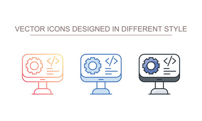 Development icon design with white background stock illustration