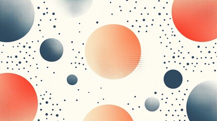 Leinwandbilder - Retro Style Abstract Background with Dots and Circles Design Art