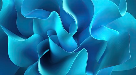 Poster - Abstract swirling  blue folds