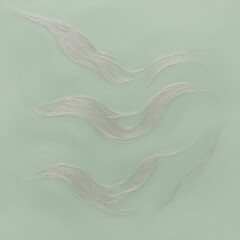 Poster - Abstract silver wave patterns on a soft green background create a calming visual in contemporary design