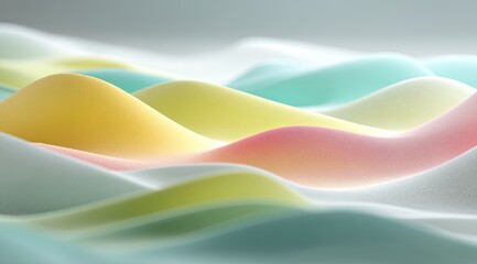 Poster - Abstract landscape of soft, colorful waves