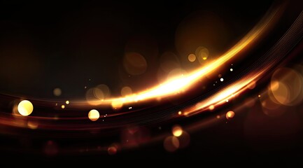 Poster - golden abstract dynamic flow