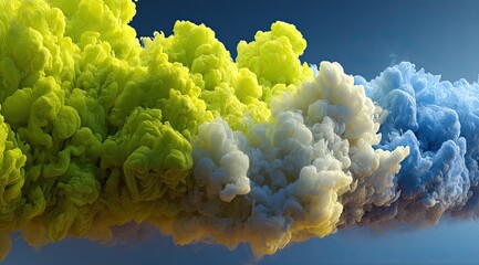 Poster - abstract vibrant color cloud formations
