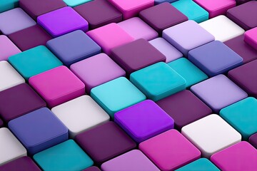 Poster - colorful square blocks in a grid pattern